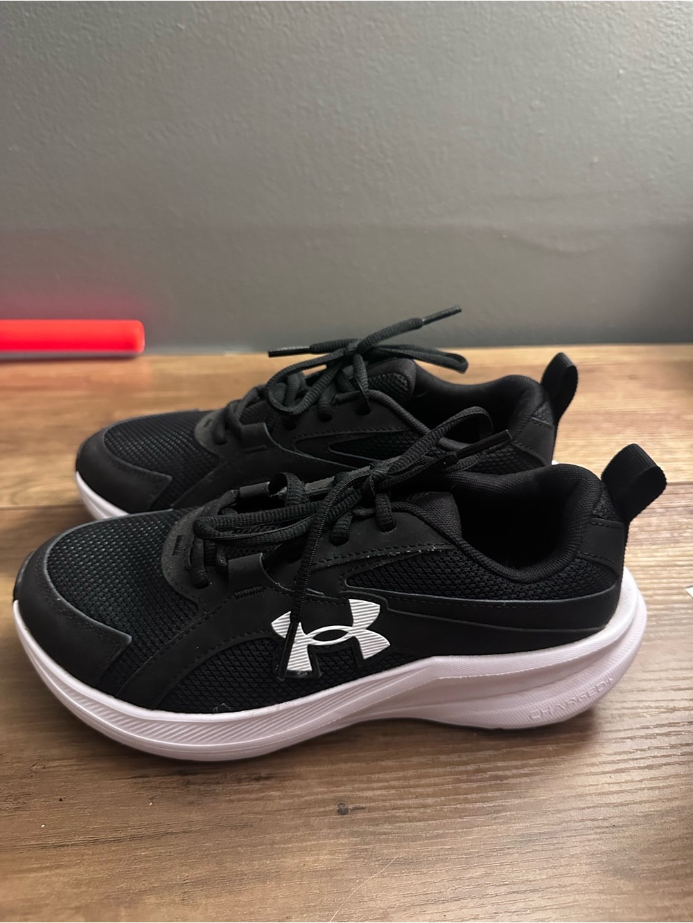 Under Armour Kids Black and White Athletic Sneakers